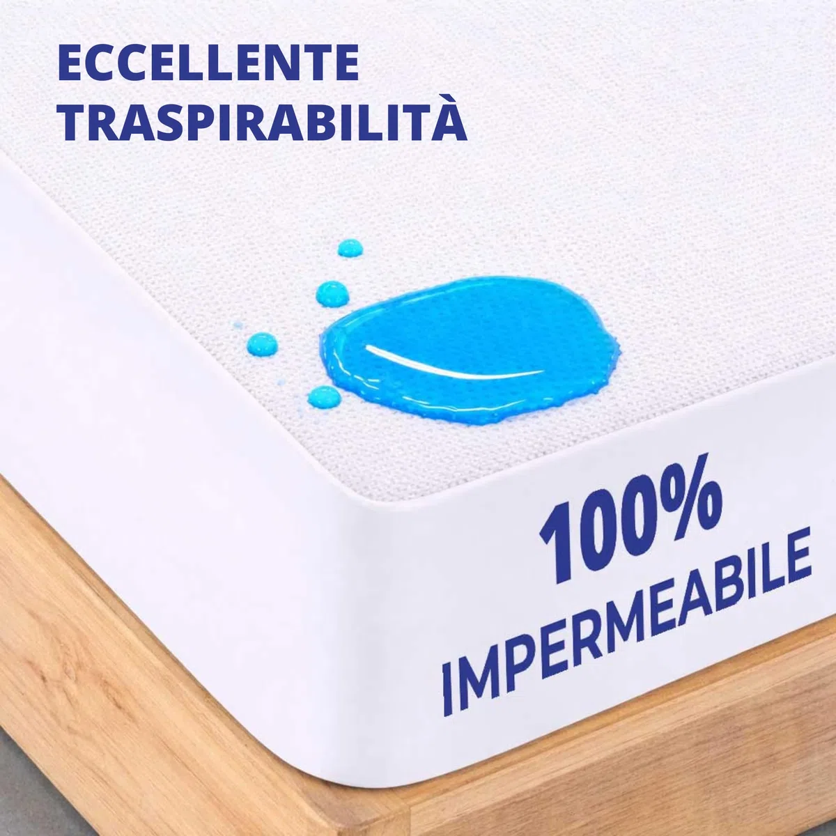 Allergosystem Set Coprimaterasso Matrimoniale Impermeabile Antiacaro con Cerniera 160x190x20cm e 2 Copricuscino Impermeabile Anallergico 50x80cm - Dispositivo Medico MADE IN ITALY - Linea Protect