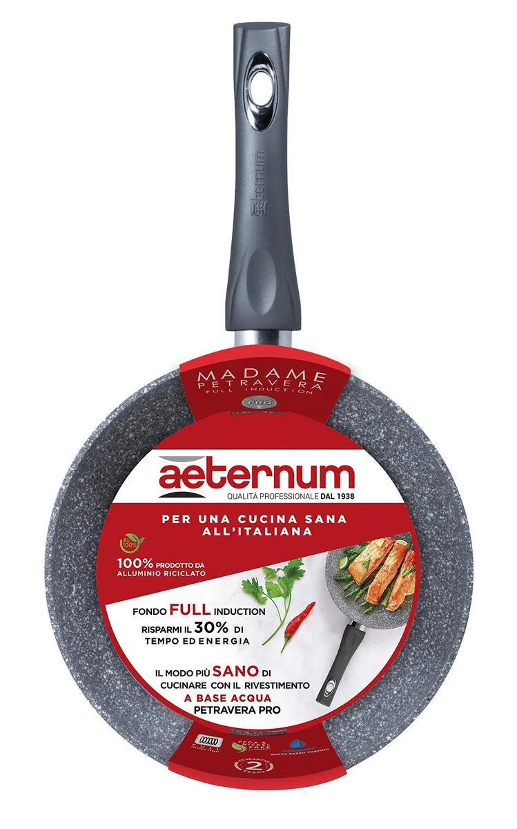 Aeternum, Madame Petravera 3.0, Padella Antiaderente, Ideale per Induzione, Diametro 32 cm, Full Induction, Grigio
