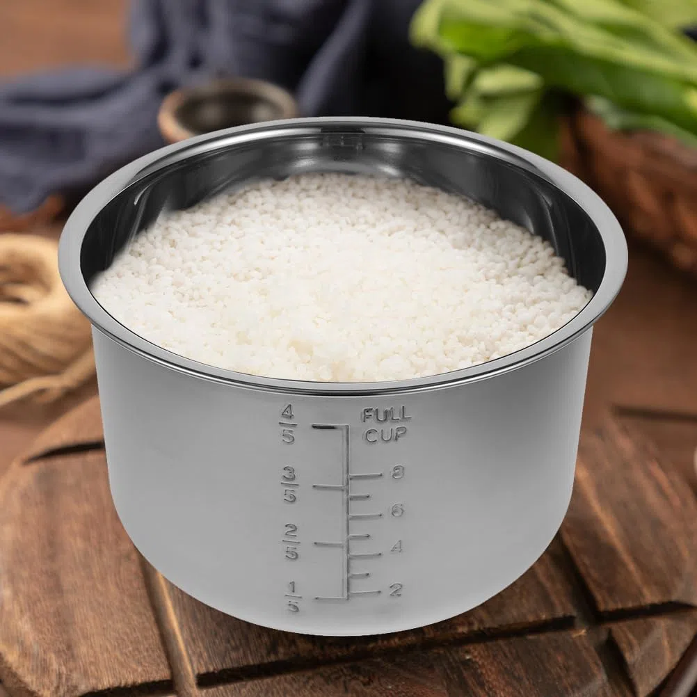Ciieeo Pentola Interna in Acciaio Inossidabile Per Cuociriso 22Cm Rivestimento Sostitutivo Antiaderente Multifunzione Per Cucina Domestica
