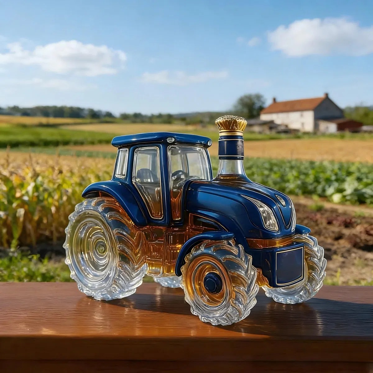 Decanter per whisky a forma di auto, bottiglia da trattore da 300 ml, dispenser di vino creativo a prova di perdite, statua d'arte
