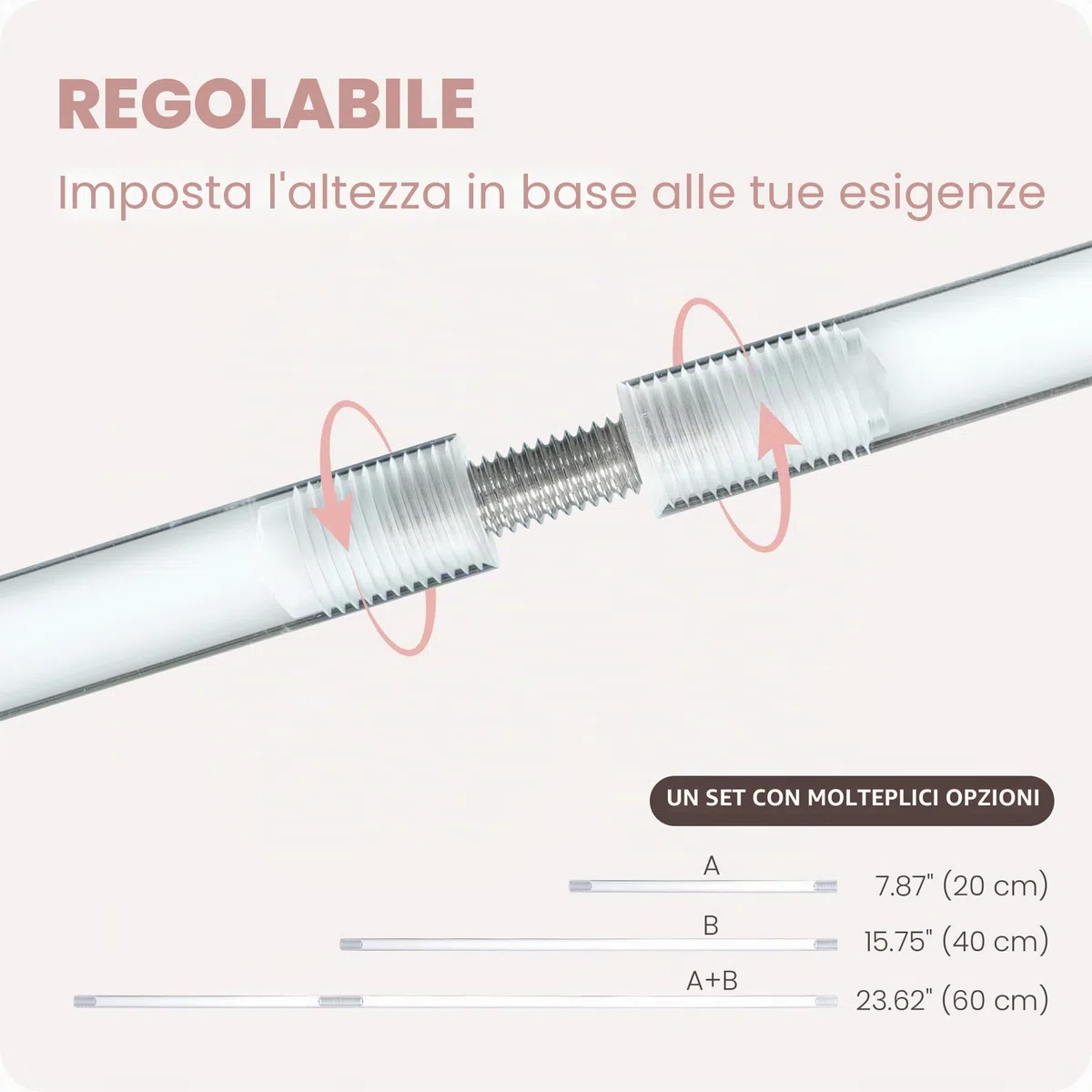 YALLOVE Supporto per Palloncini in Acrilico per Tavolo Altezza Regolabile 40cm 60cm Supporto per Bastoncini di Palloncini con Base per Decorazioni Tavolo Pavimento Matrimoni Compleanni Feste, 4 Pezzi