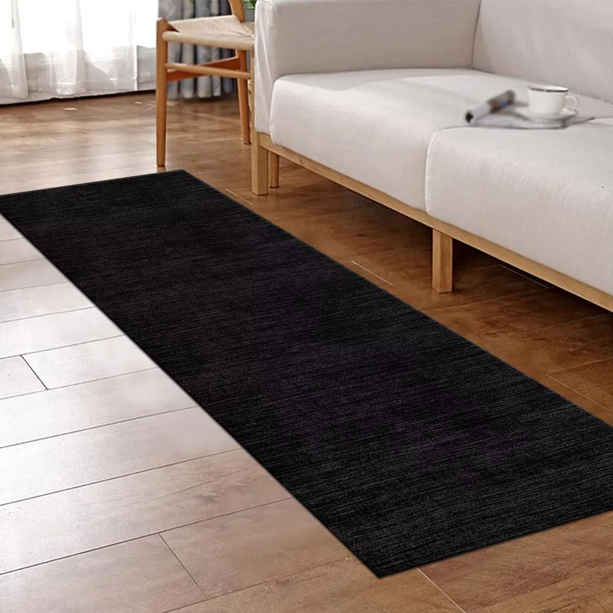 Tappeto Passatoia Cucina Antiscivolo Lavabile Lungo Tappeti Runner ingresso interno Camera dei Bambini 50X200CM Moderno Antimacchia Tappeto Corridoio Nero Grigio 3D Tappetini bagno Entrata Soggiorno