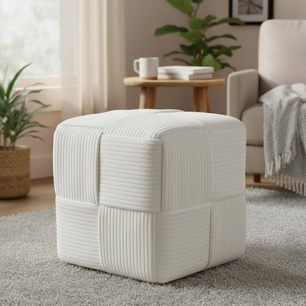 KASANOVA Pouf 38x38 cm crema