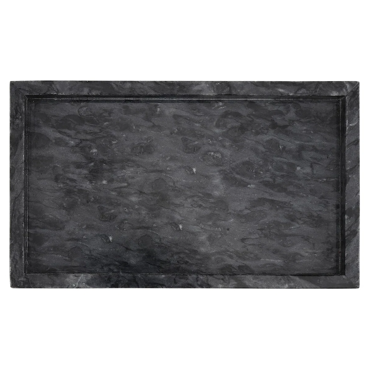 ZOENHOU Vassoio Rettangolare in Marmo Naturale, 30 x 20 cm, Grigio Ondulato - Portaoggetti per WC, Decorativo per Tavolino da Caffè, Piano di Lavoro del Lavandino