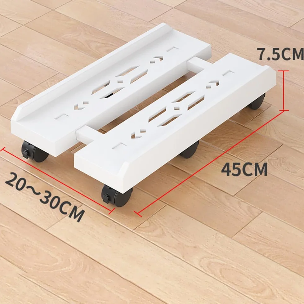Supporto per PC Case Stand, Supporto per PC Case con rotelle Bloccabili, Regolabile Computer CPU Holder e 6 Ruota, Adatto alla Maggior Parte dei Computer-Bianco