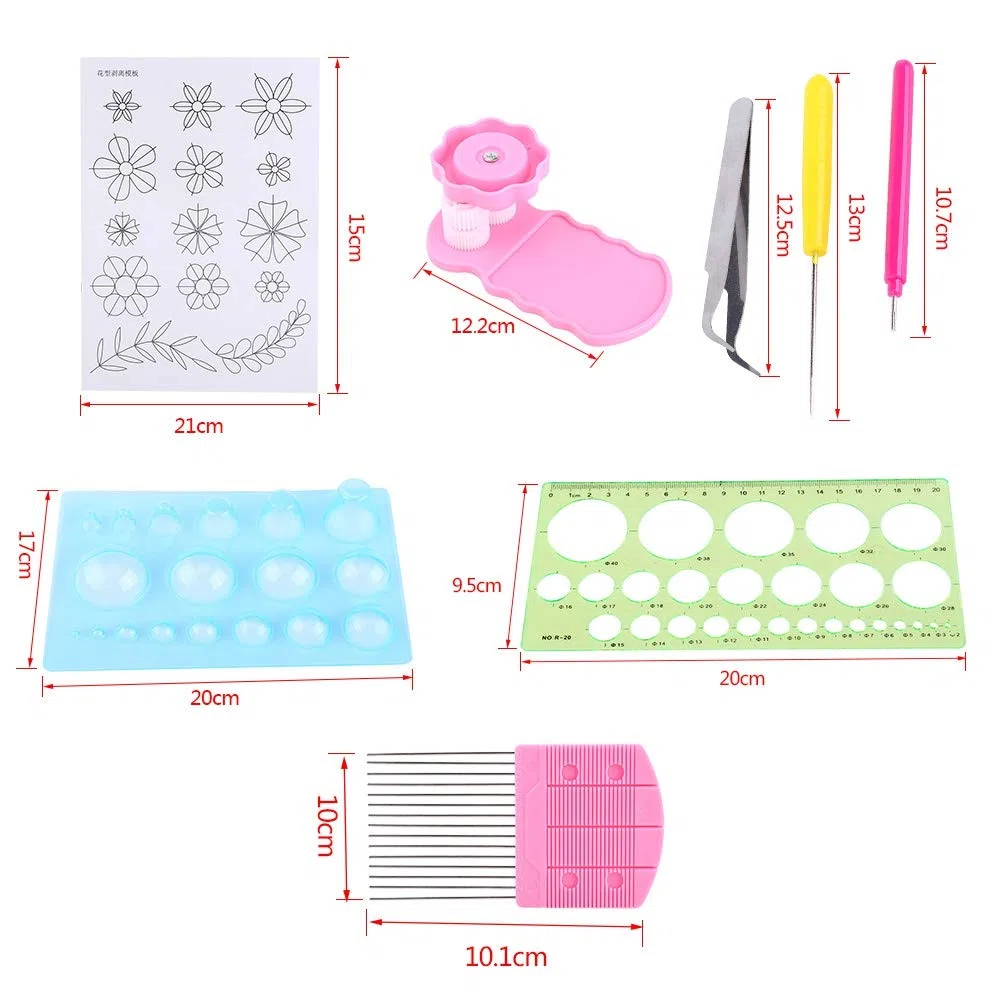 Kit per Arrotolare la Carta per Quilling, Righello per Pinzette con Strumenti Scanalati per la Decorazione Dell'home Office, 1 Set