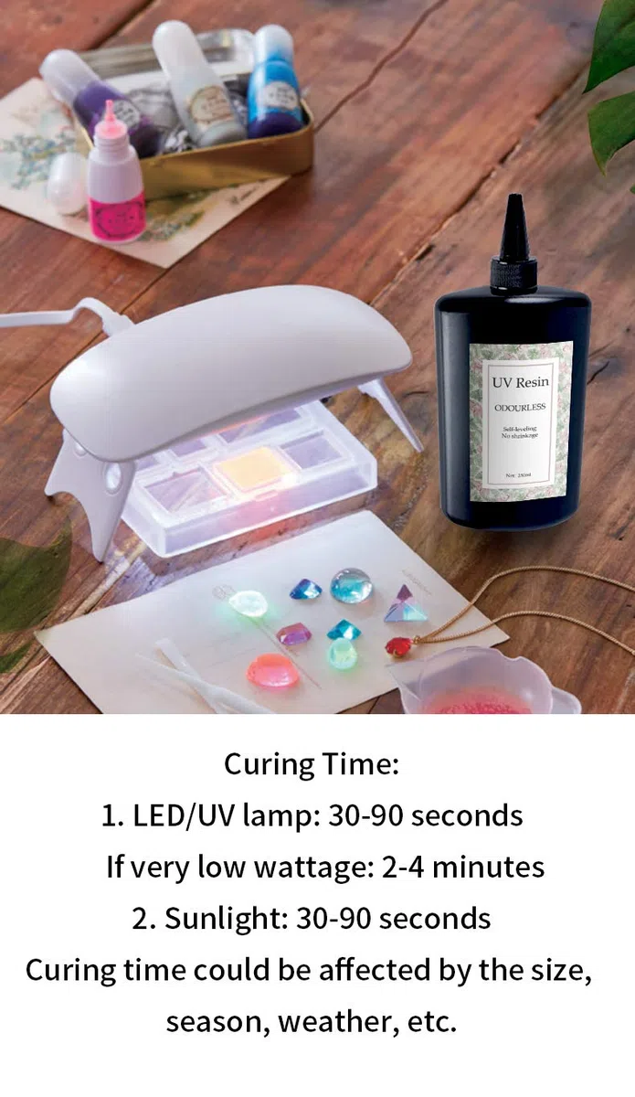 Nuova resina UV SENZA ODORE 500g Trasparente Duro Non tossico per creazione di gioielli Kit fai da te fatto a mano con 15 colori Pigmenti liquidi coloranti per Resina epossidica