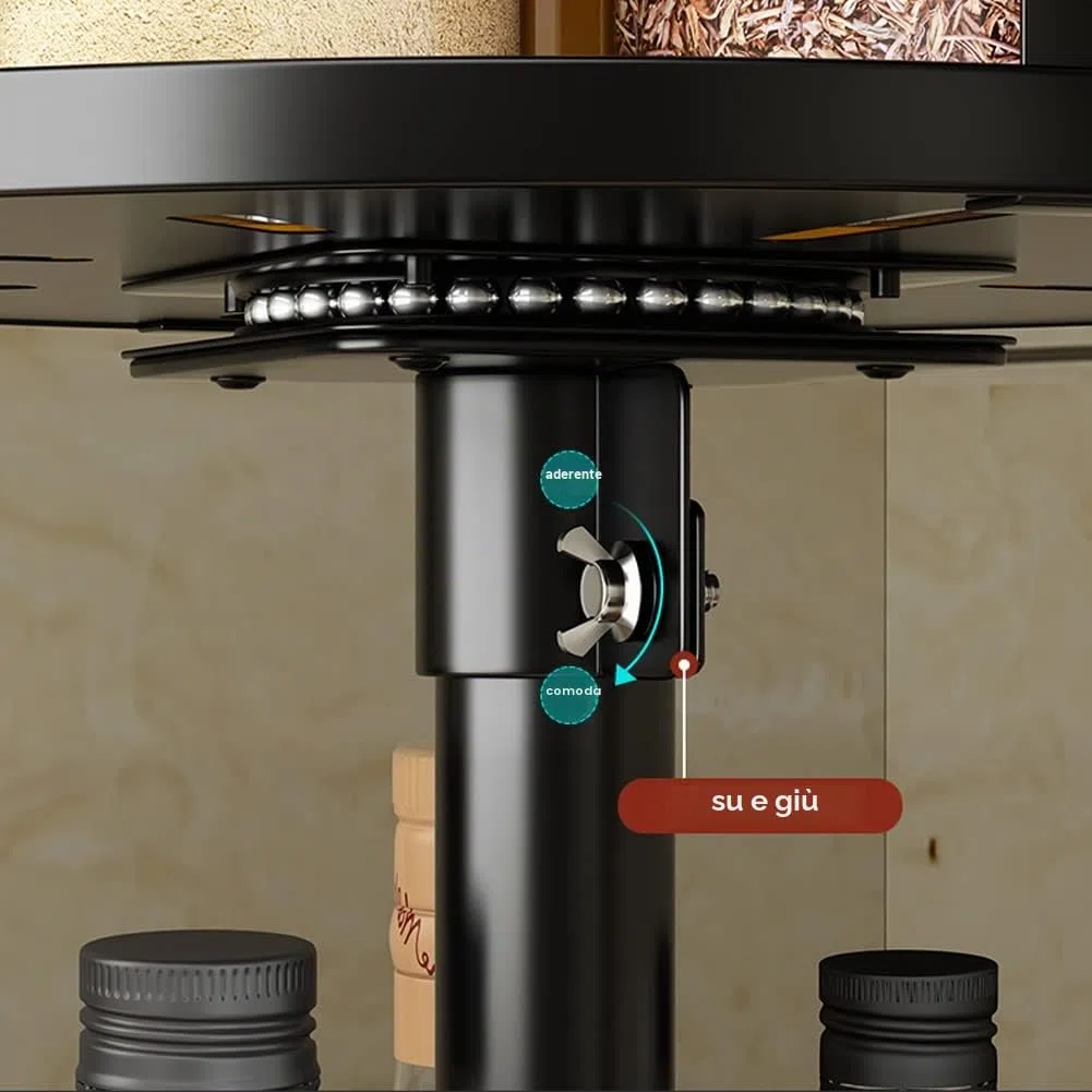 YunNasi Porta Spezie per Cucina Portaspezie Girevole In Acciaio Inox Nero Lazy Susan Organizer Scaffale da Cucina (2 Tiers, Quadrato)