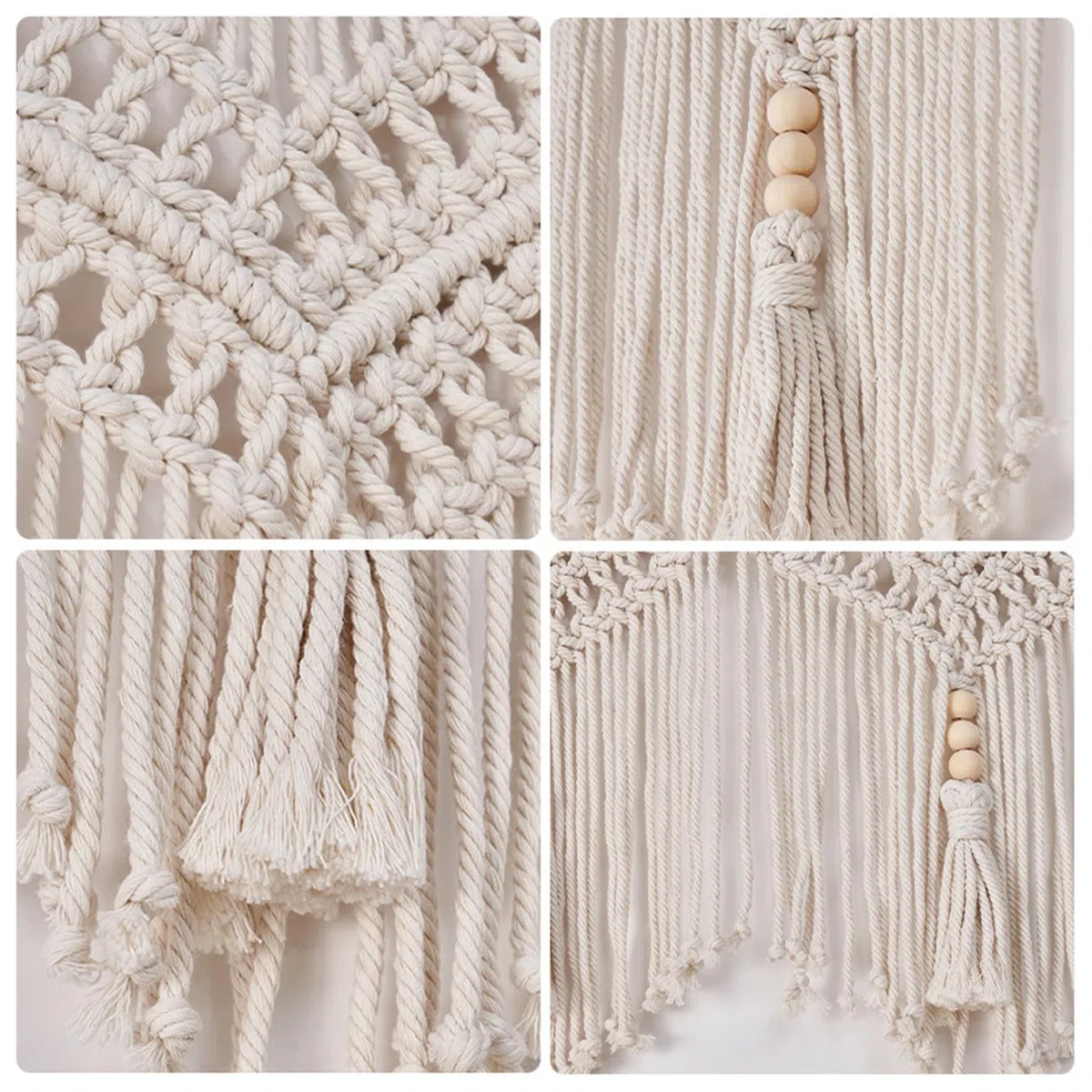 Tende macramè per finestre, mantovana macramè intrecciata in corda di cotone da 52x21 pollici, mantovana corta Boho da appendere alla parete per cucina camera da letto bagno soggiorno porta del balco