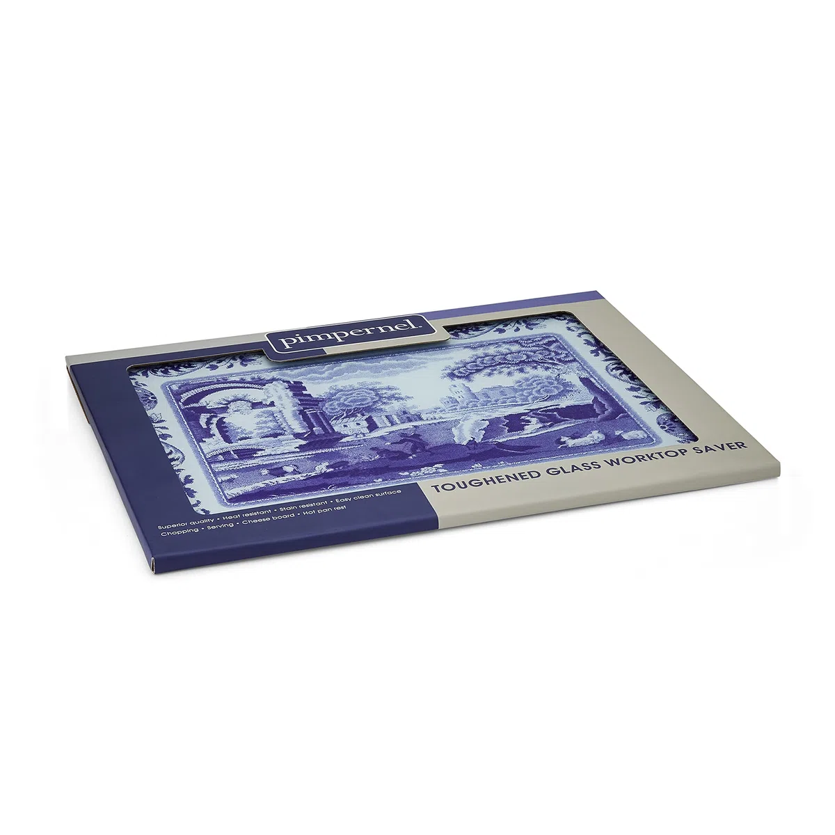 Blue Italian Spode Salvapiano per Piano di Lavoro 30 cm x 40 cm (Bianco)