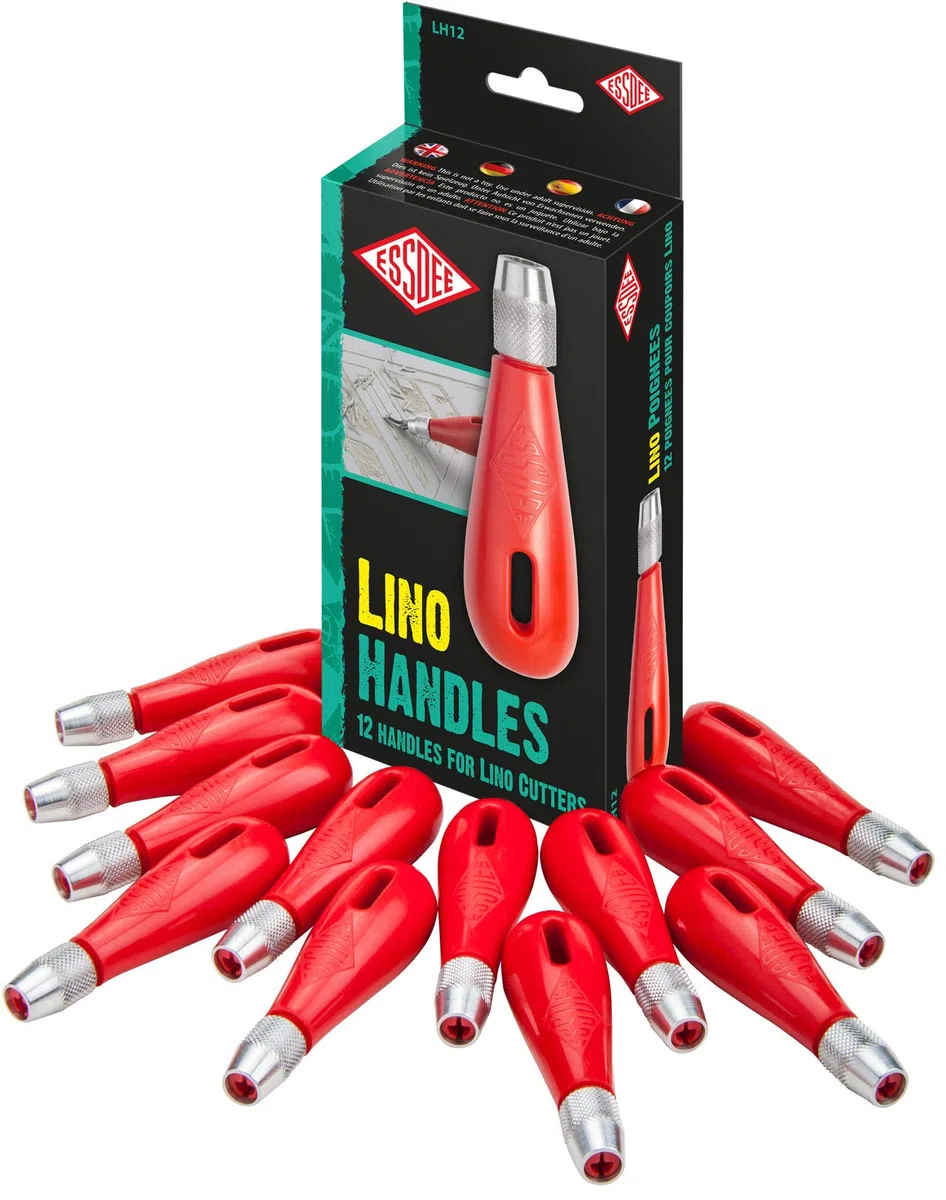 Educational Arts 71040012 LH12 Lino Maniglie, Rosso, Confezione da 12