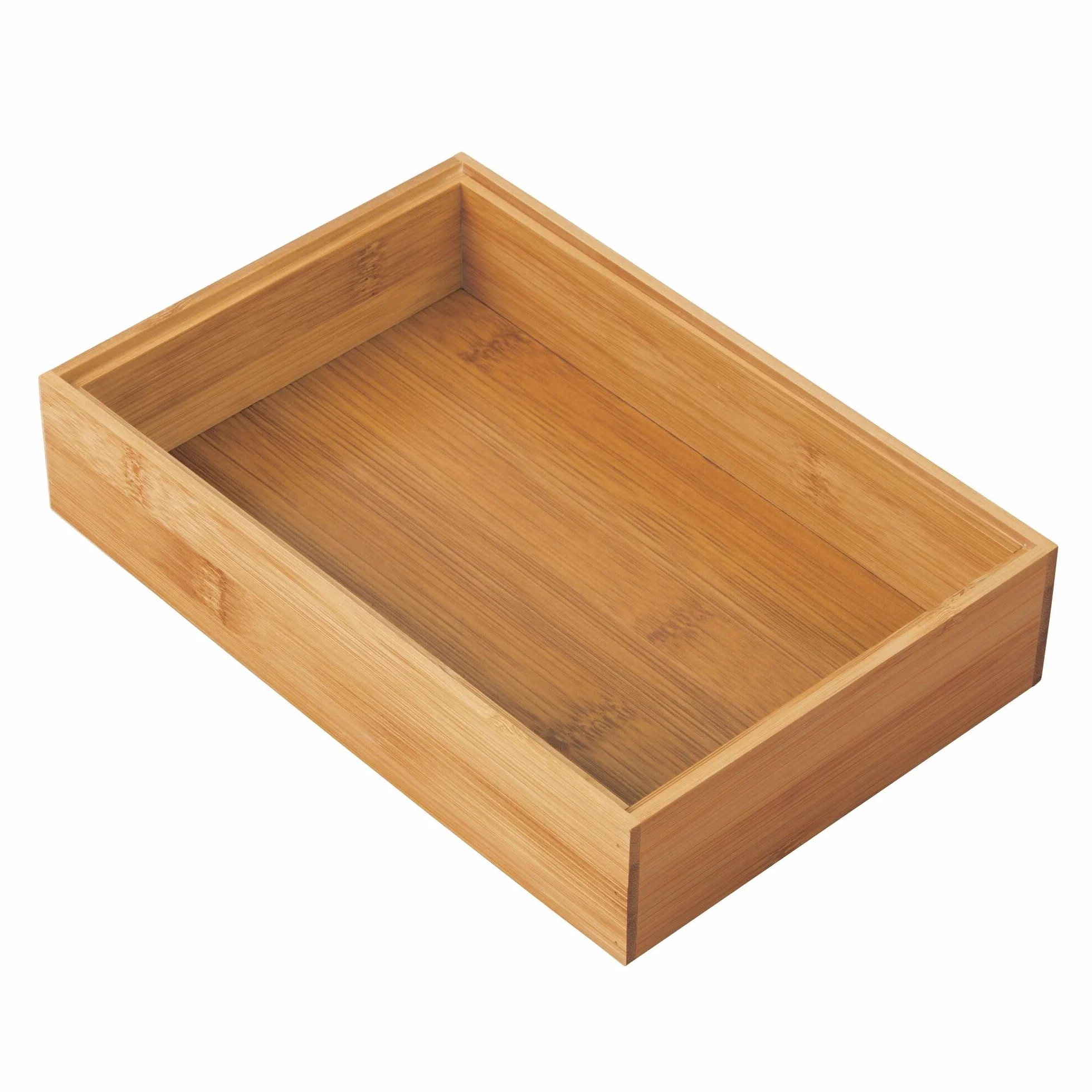 mDesign Set da 2 Portaposate da cassetto – Divisore cassetto modulare per argenteria e utensili da cucina – Organizer per posate in bambù – marrone chiaro