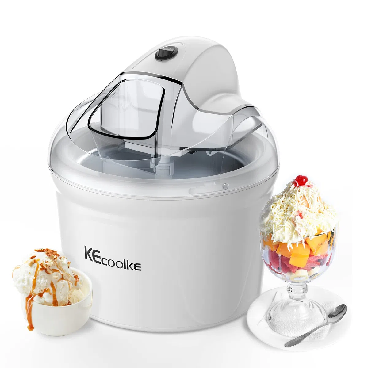 Gelatiera, macchina per il gelato, gelatiera elettrica Soft Serve Homemade KECOOLKE 1,5 l Frozen Yogurt, sorbetto, gelato
