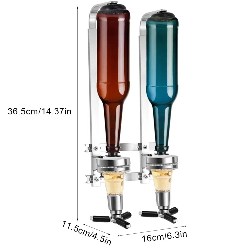 Dispenser Bevande Parete,Distributore Parete Bevande,Dispenser Bevande Portabottiglie Bar,Distributore Bevande Parete Supporto,Adatta Per Gli Amanti Della Famiglia,Del Bar,Del Barista(2 Testa)