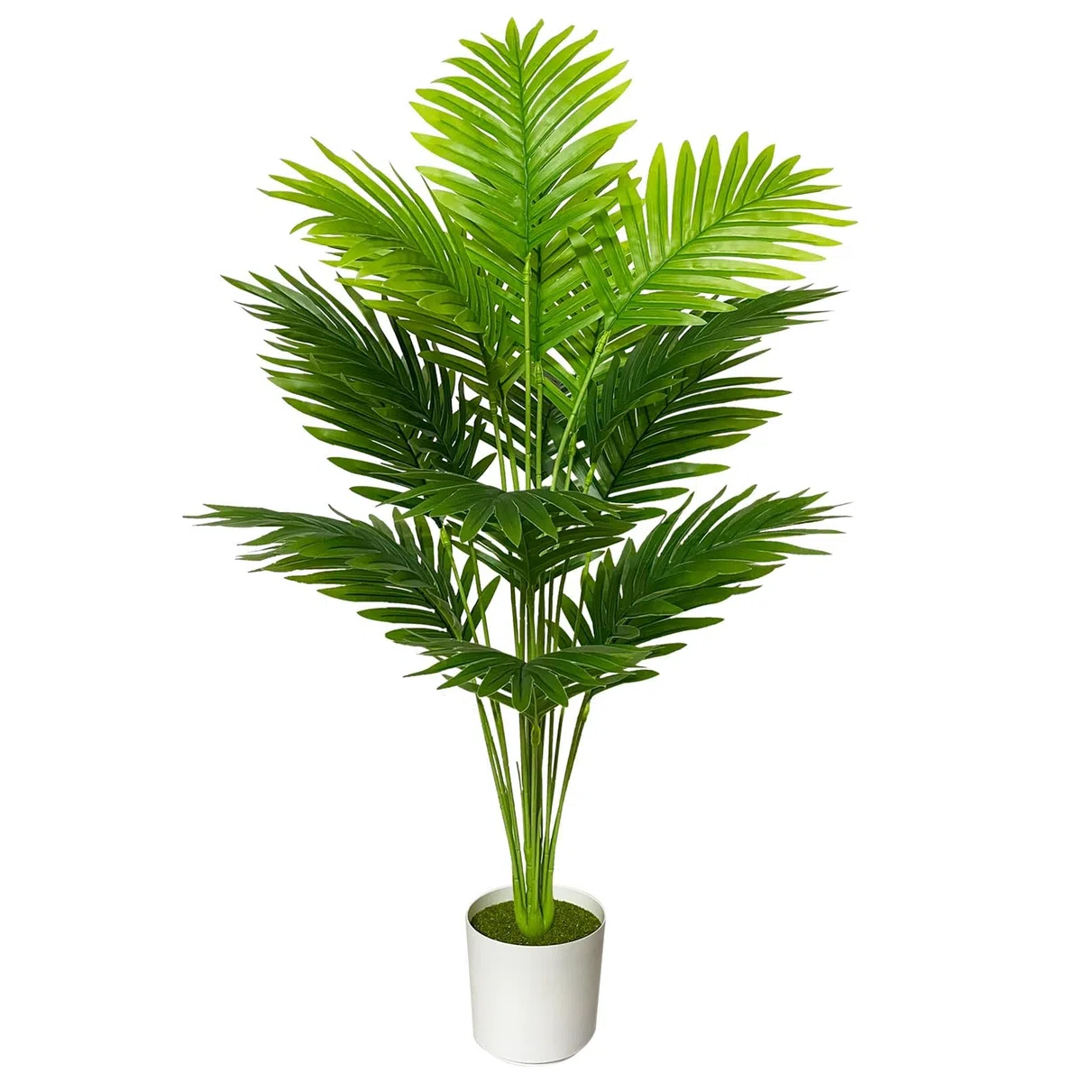 Pianta Artificiale Grandi Piante Finta da Interno Esterno, Alberi Finte in Plastica Vaso Decorativa per Soggiorno Camera da Letto Cucina Balcone Ufficio Casa (80cm Verde Palma)