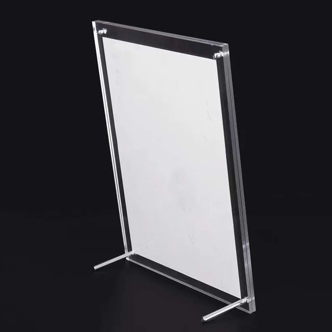 TUKA-i-AKUT 2X Acrilico Cornice Display per A4 Formato, Cristallo Trasparente a Doppio Acrilico Pannello, Cornice Portafoto da Tavolo per Documenti Certificati Volantini Poster, TKD9400-A4-2x