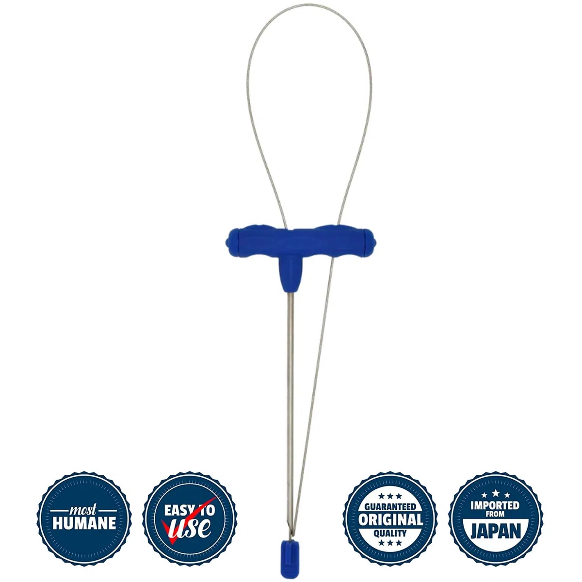 IkeJime Robusto kit di picchetto per pesce con filo in acciaio inox Shinkejime (coda gialla, spigola, orata), blu