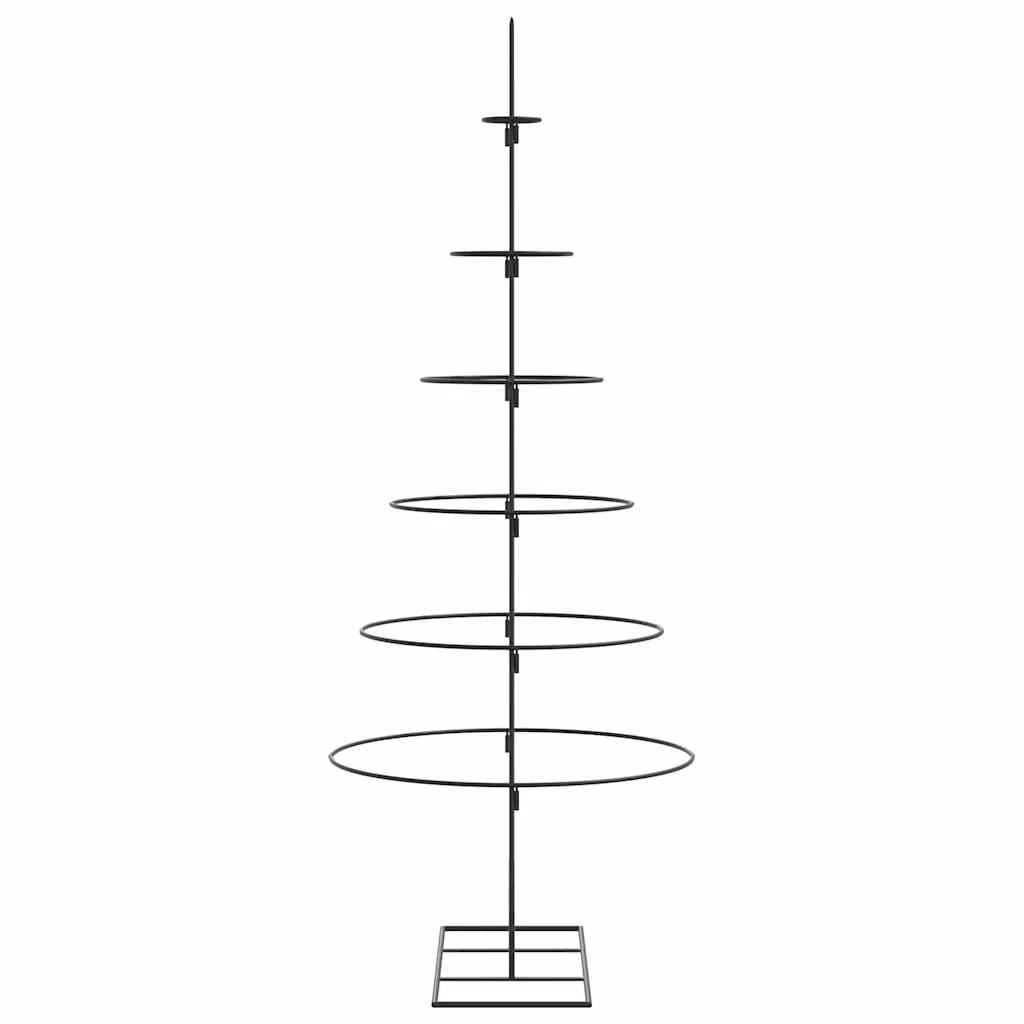 vidaXL Albero di Natale Decorativo in Metallo Nero 150 cm, Albero di Natale Decorativo, Albero di Natale, Decorazione di Natale