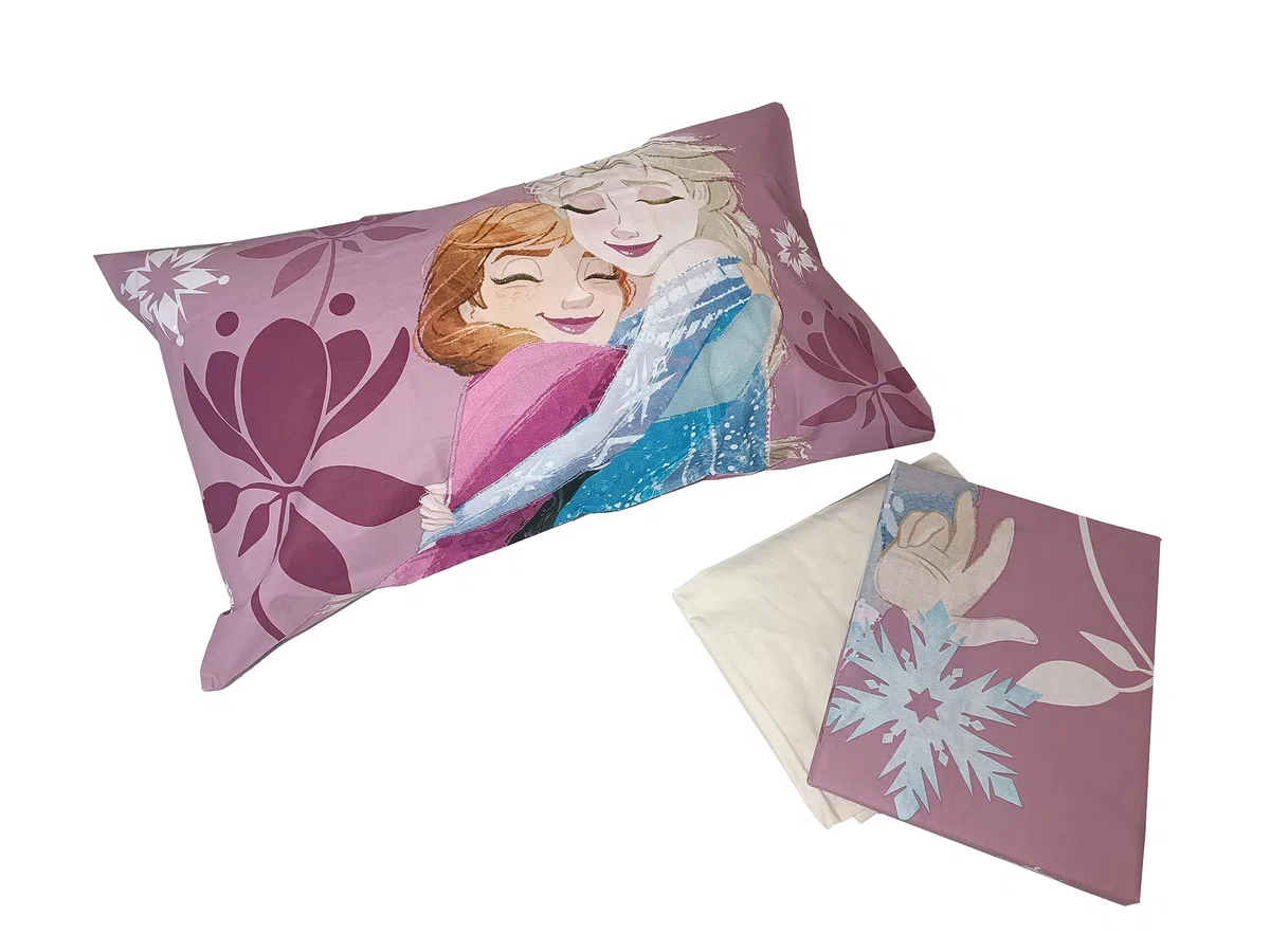 Frozen, Lenzuolo Letto Singolo, Completo Letto Singolo Disney, Lenzuolo Sopra, Lenzuolo Con Angoli, Federa, Rosa, Disney, 100% Cotone, Prodotto Ufficiale