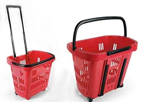 Gicos Cesta Cestino Trolley Spesa Rosso 34 lt 46 * 35 * 41 cm 25KG con rotelle ELL- 445675