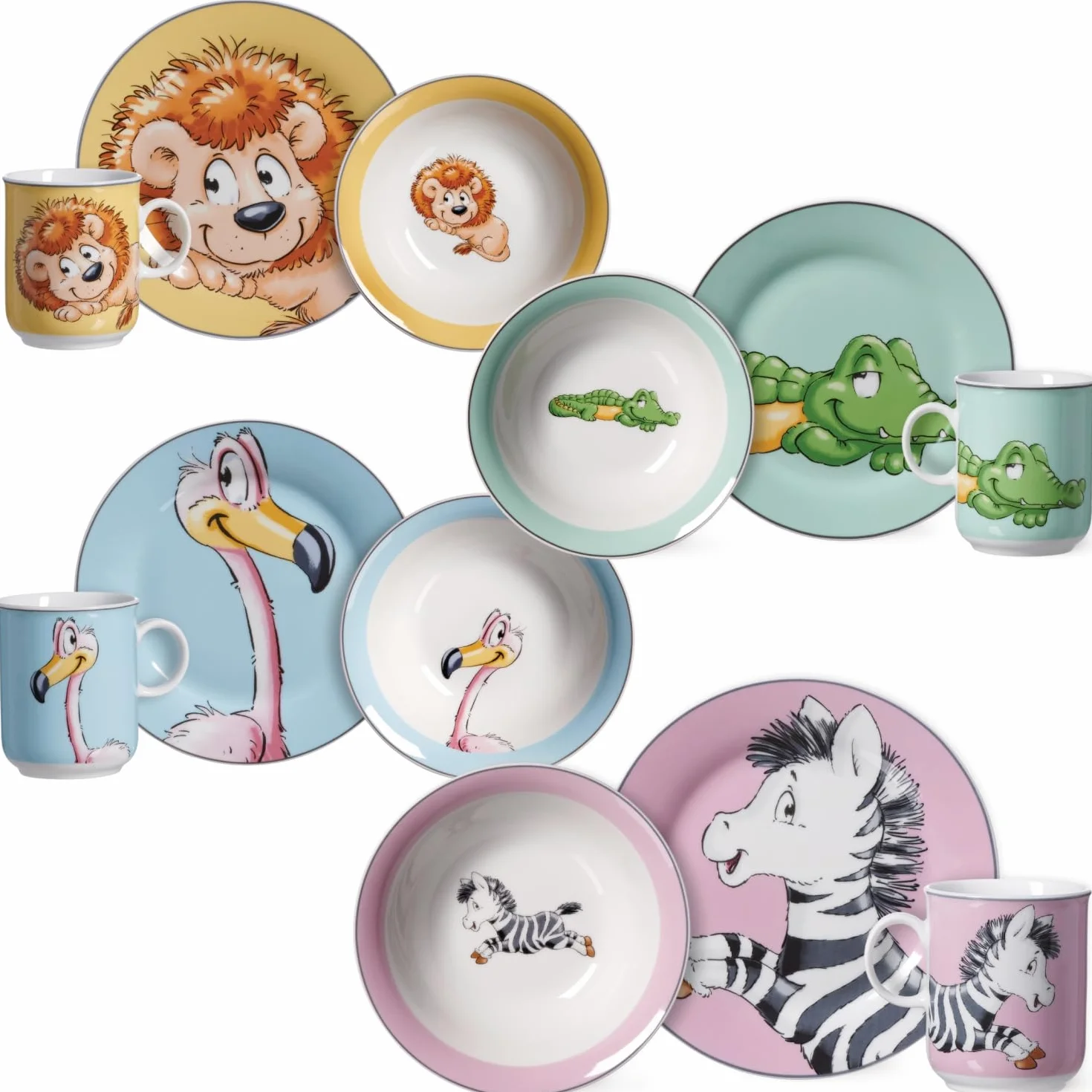 Ritzenhoff & Breker Happy Zoo Koko Set di stoviglie per bambini, 3 pezzi