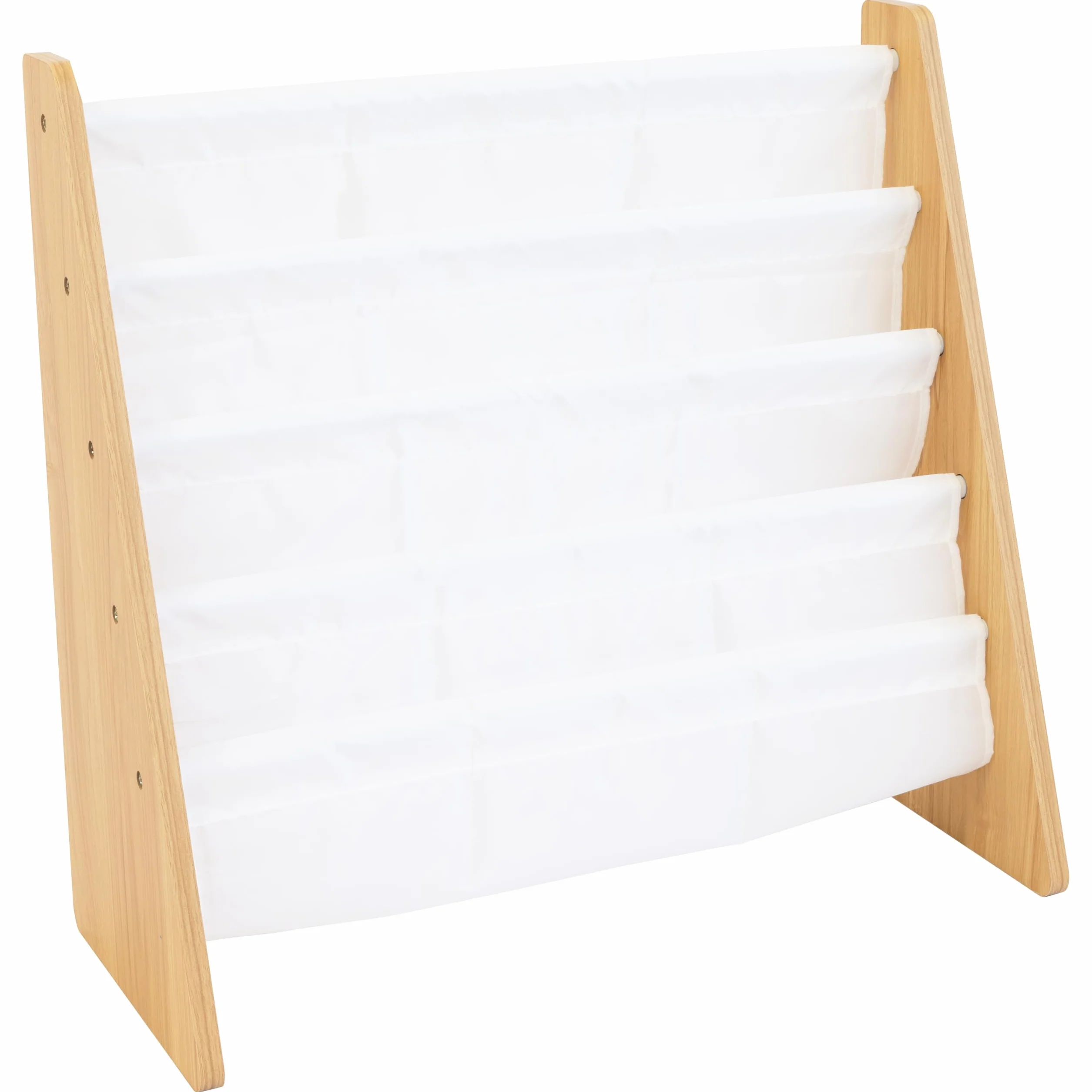 HumbleCrew Libreria Bambini Elegante: Scaffale 4 Ripiani per Libri, Design Naturale/Bianco, Perfetta per Camerette Stile e Letture Creative