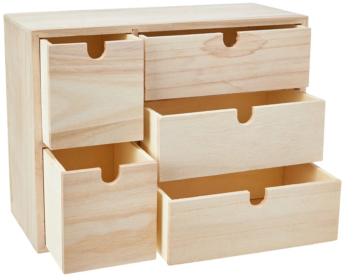 Artemio - Mobile aggiuntivo con cassetti per Armadio o Tavolo, Realizzato in Legno, di Colore Beige, Dimensioni di 35 x 15 x 26 cm