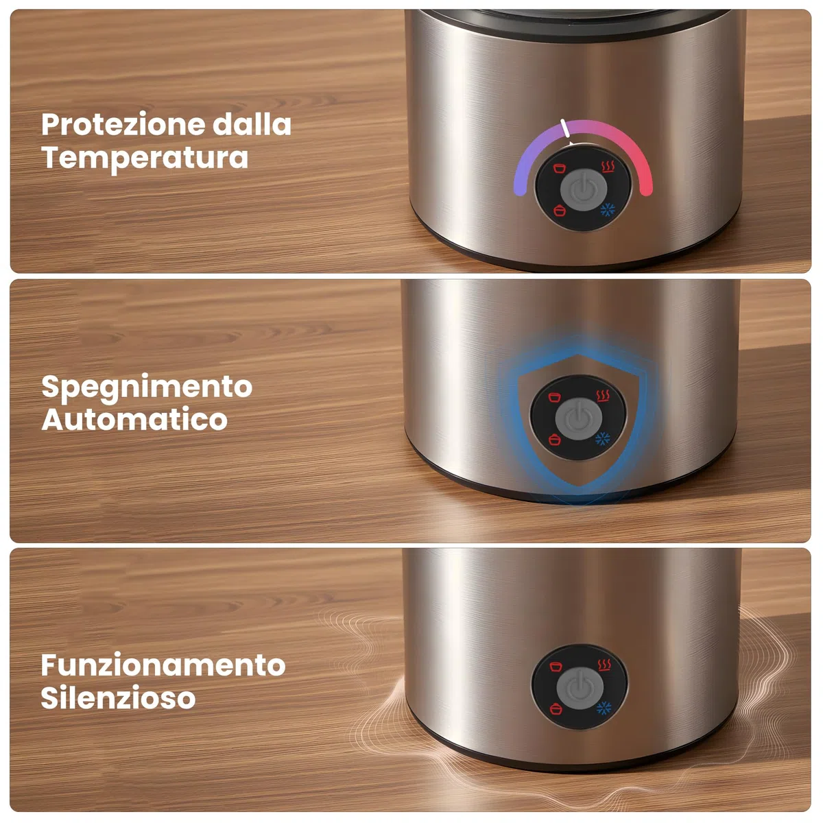 Montalatte Elettrico 4 in 1, Montalatte Induzione 500ML Freddo e Caldo con Vetro Visibile Graduazione, Automatici, Silenziosa, Lavastoviglie per Cappuccino, Caffè, Latte