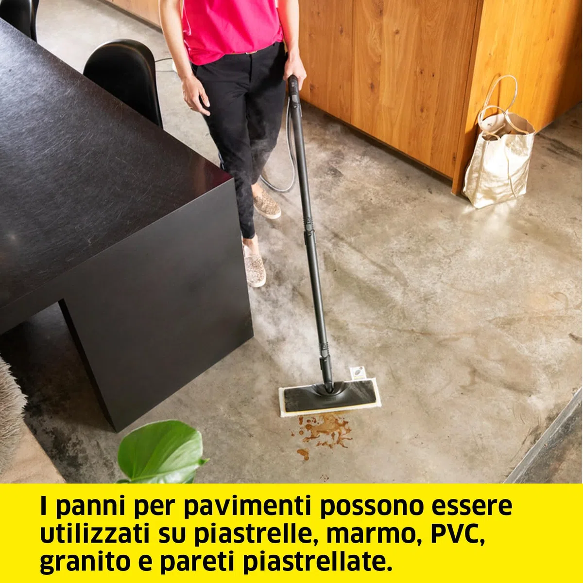 KÄRCHER Set panni per Pulizia, 2 panni universali per pavimenti (fibra ultrafine), 1 copertura abrasiva per bocchette manuali e 1 panno per lucidare, accessori originali per pulitori a vapore Kärcher
