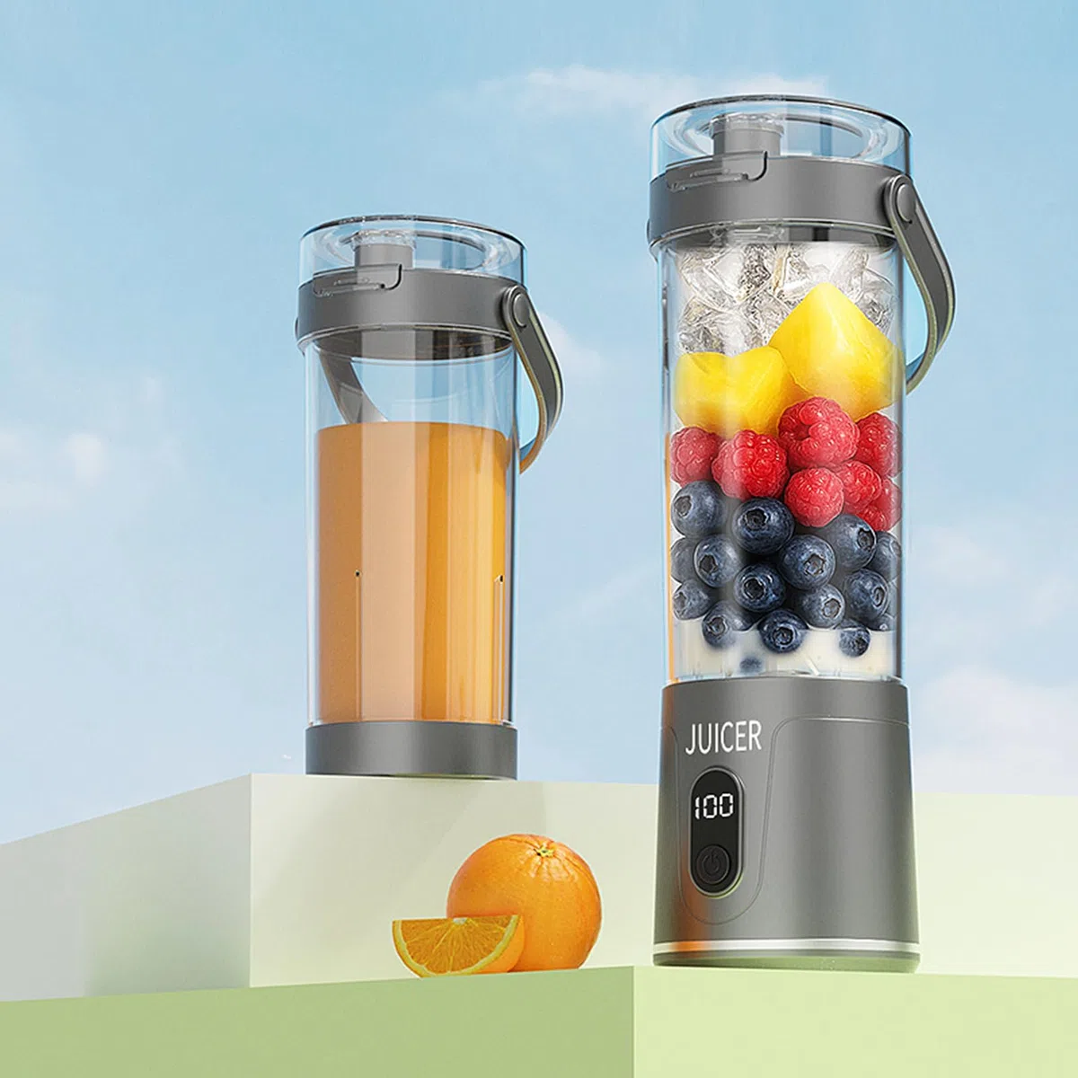 Estrattori Di Succo Elettrici,Estrattore Elettrico Frutta e Verdura - Frullatore Frutta Agrumi Verdure Limone Lime Cucina Da Viaggio Con Display Digitale