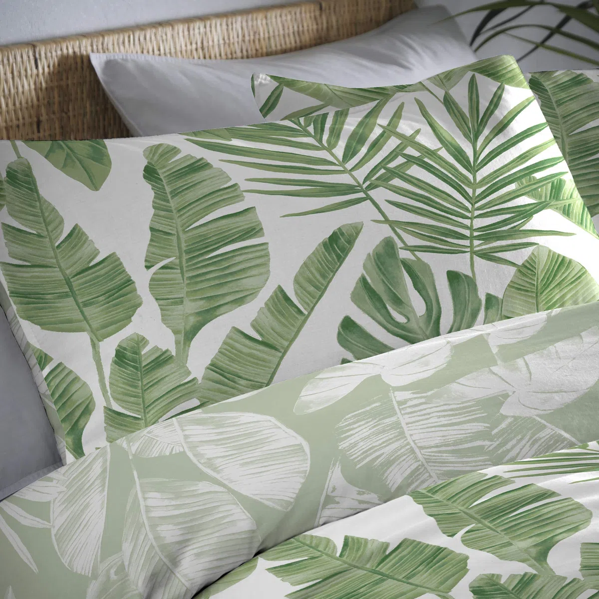 Dreams & Drapes Tahiti Set copripiumino facile da pulire, 1 pezzo, letto doppio, verde