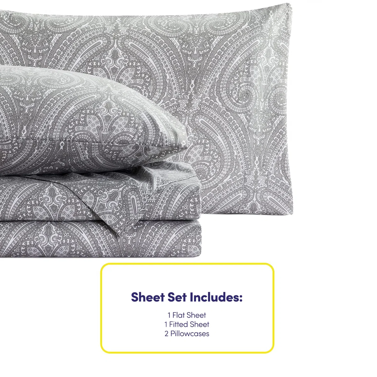 Set di lenzuola per letto a due piazze, collezione Supreme 1500, 4 pezzi, in microfibra spazzolata fine, con tasca profonda, 1 federa extra, ottimo valore, per letto matrimoniale, colore: grigio