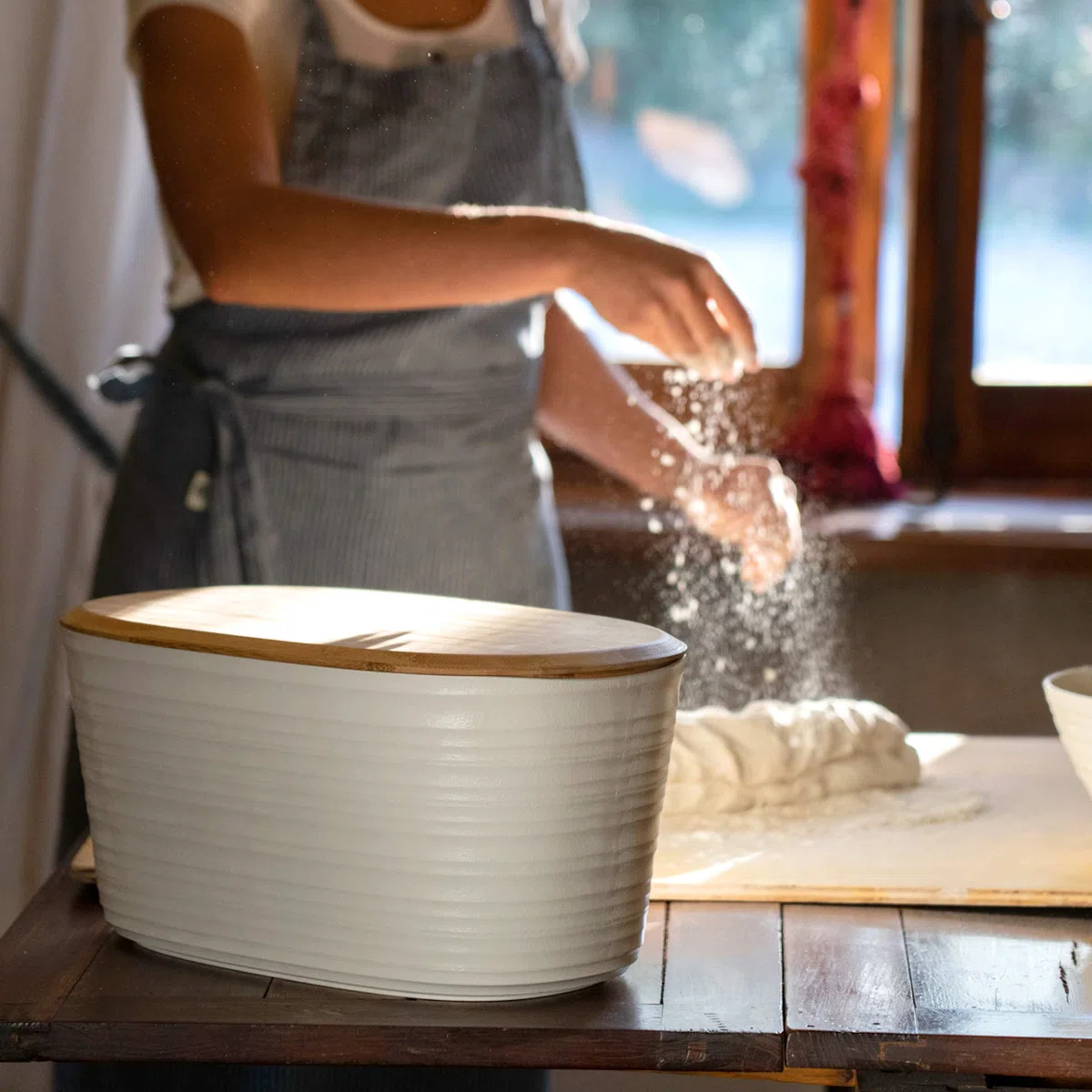 Guzzini Tierra Cestino Pane, Bianco Latte, 00