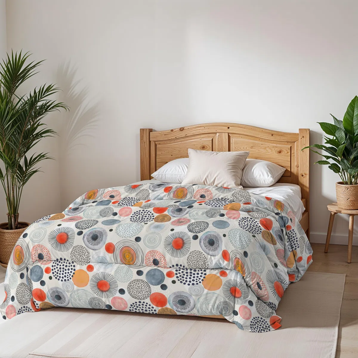 Trapunta Invernale Imbottita Letto Singolo 160x245cm DoubleFace BASIC fantasia ACQUERELLO, Made in Italy - Piumino Reversibile in morbida Microfibra 200gr/mq - Piumone Lavabile in Lavatrice