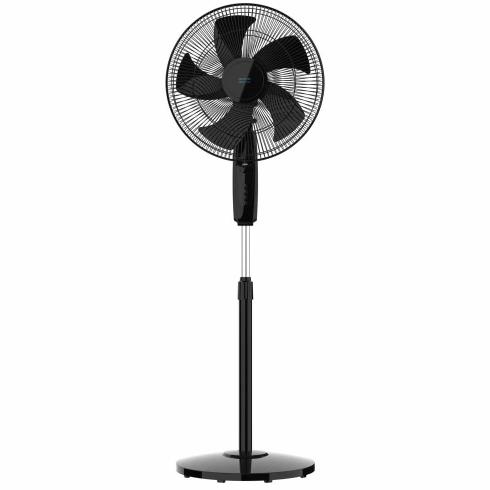 Cecotec Ventilatore a Piantana EnergySilence 515 MaxFlow Black, 45 W, diametro 40 cm, 5 lame, timer 1 ora, 3 velocità e oscillazione automatica, altezza regolabile fino a 135 cm, Nero