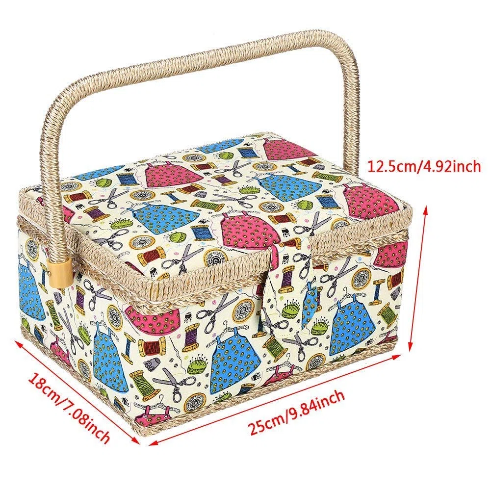 Kit da Cucito Cestino, Cestini Domestici, Ago da Cucito Storage Box Sewing Supplies Organizer per Accessori da Cucito, Rosa, Arancione, Verde Opzionale Green