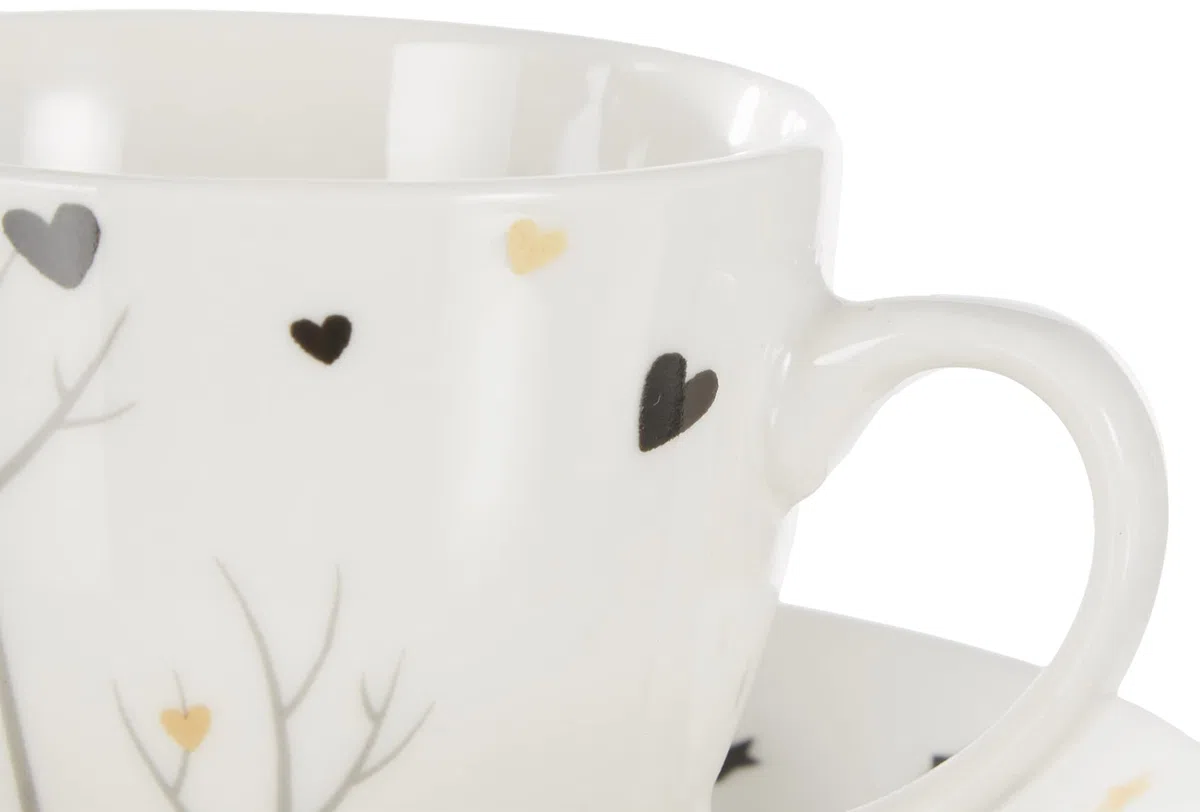 Tognana Iris, Set 6 Tazzine Caffè con Piatto, New Bone China, Multicolore