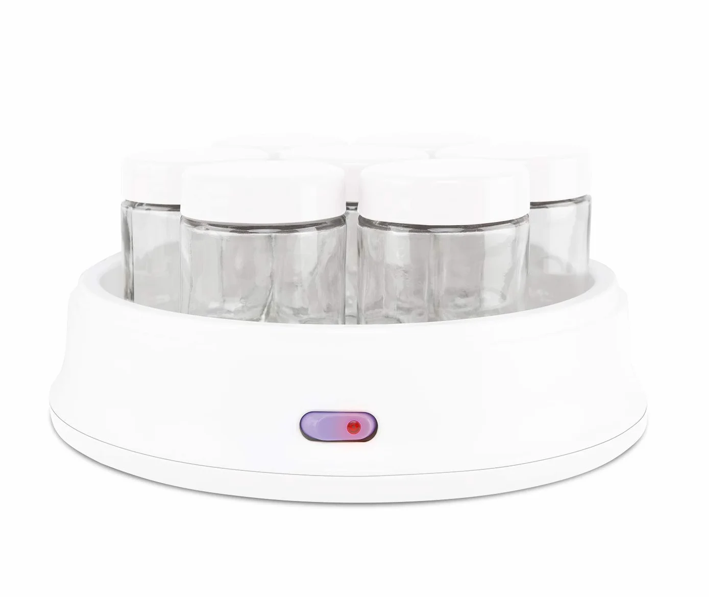 Orbegozo YU 2350 - Yogurtiera, 7 vasetti da 200 ml di capacità, 15 W, coperchio trasparente, interruttore on off, lavabile in lavastoviglie, bianco
