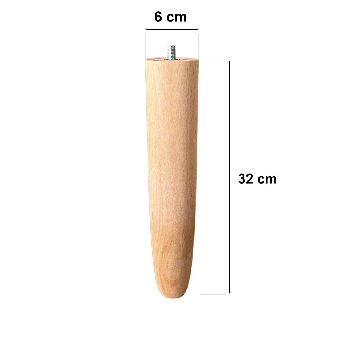 Soluko - Set 4 Piedi per Rete a Doghe Gambe Letto Universali in Legno di Faggio (32 cm)