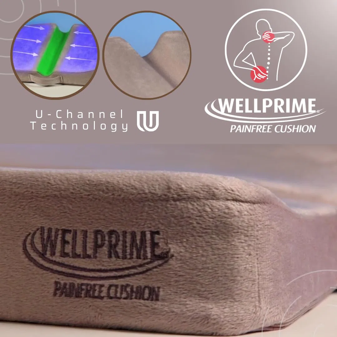 Wellprime Painfree Cushion, Cuscino ortopedico con diversi gradi di durezza, riduce la pressione sul coccige, problemi alla prostata, favorisce la circolazione sanguigna e alleggerisce il coccige