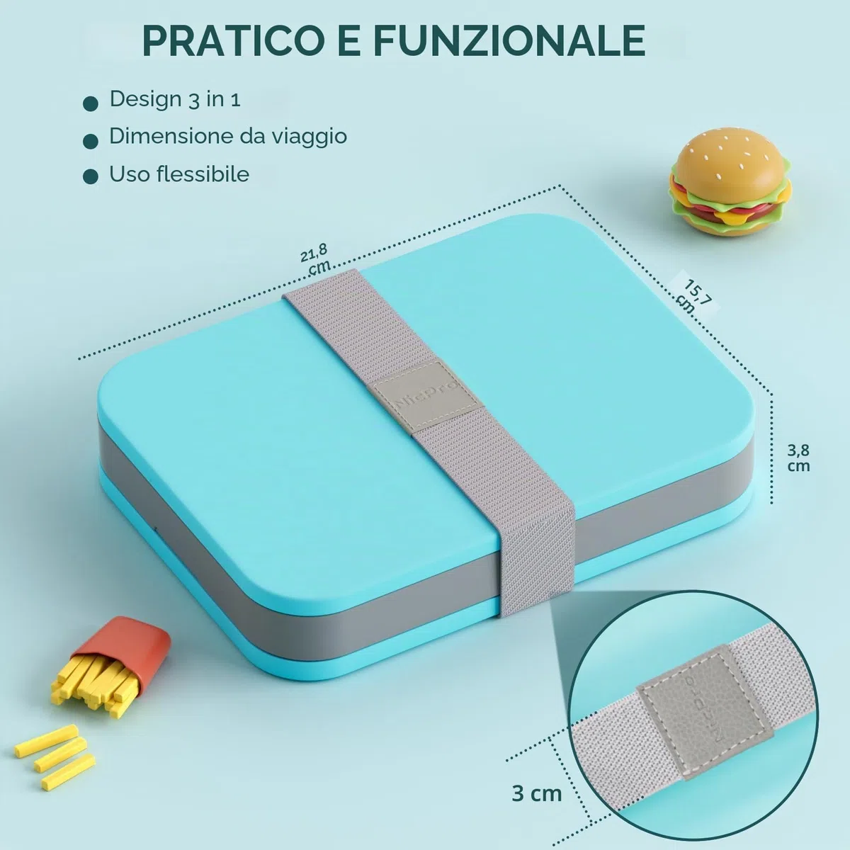 Nicpro tavolozza per dipingere per pittura acrilica, palette con 100 fogli di carta, 4 spugna, portapennelli, wet palette per miscelazione della vernice, per modelli in miniatura(blu)