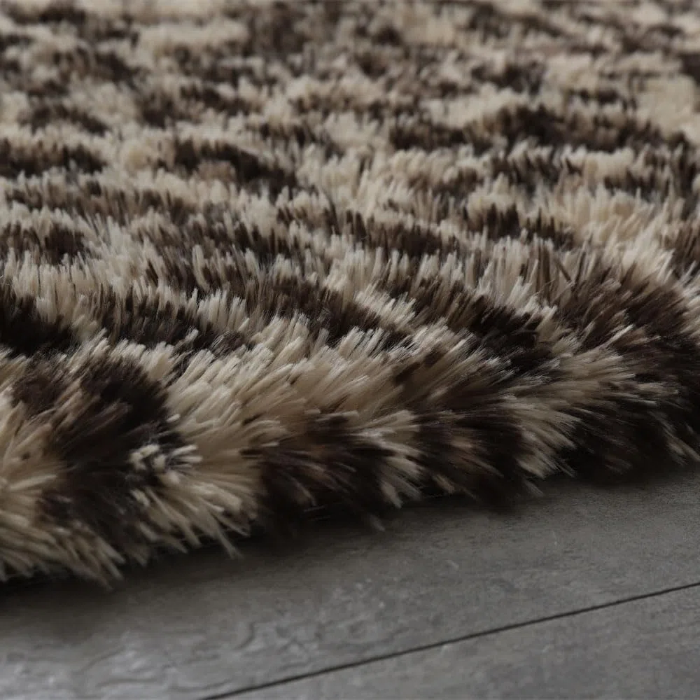 Tappeto per soggiorno, stampa leopardata beige, 80 x 200 cm, spesso e morbido, a pelo lungo, per interni, soggiorno, camera da letto e corridoio, lavabile a mano, resistente allo sbiadimento