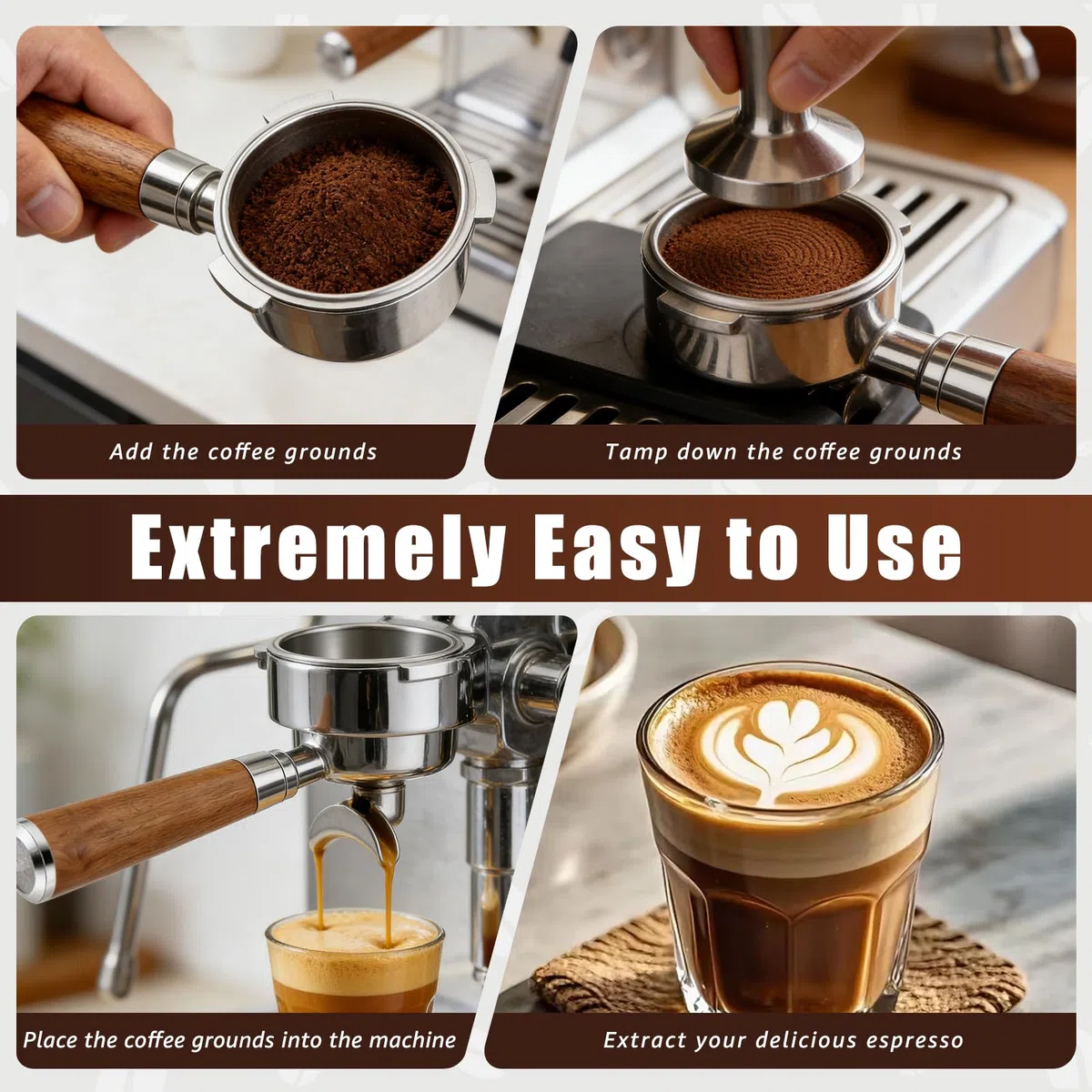 Portafiltro senza fondo a 3 orecchie da 51 mm, compatibile con Delonghi EC680/EC685, 100% acciaio inossidabile con 2 cestini filtranti (singolo + doppio colpo), strumento WDT, schermo a disco