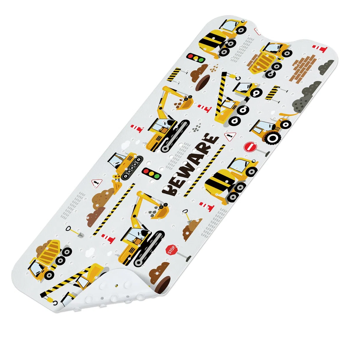 SHUCHING Tappetino Vasca Antiscivolo Bambini Bulldozer, Tappeto Doccia Antiscivolo Bambini 100x40cm, Tappetino Bagno Resistente alla Muffa e Lavabile in Lavatrice