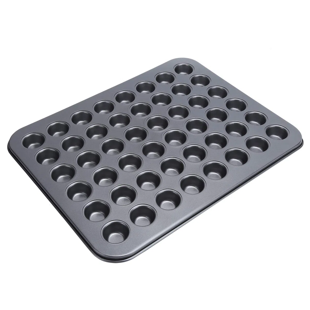 Teglia per Cupcake da 48 Tazze, Mini Teglia Antiaderente per Muffin da 48 Tazze, Teglia Rotonda per Cupcake, Teglia da Forno per Cottura in Forno, Accessori per la Cottura, Grigio
