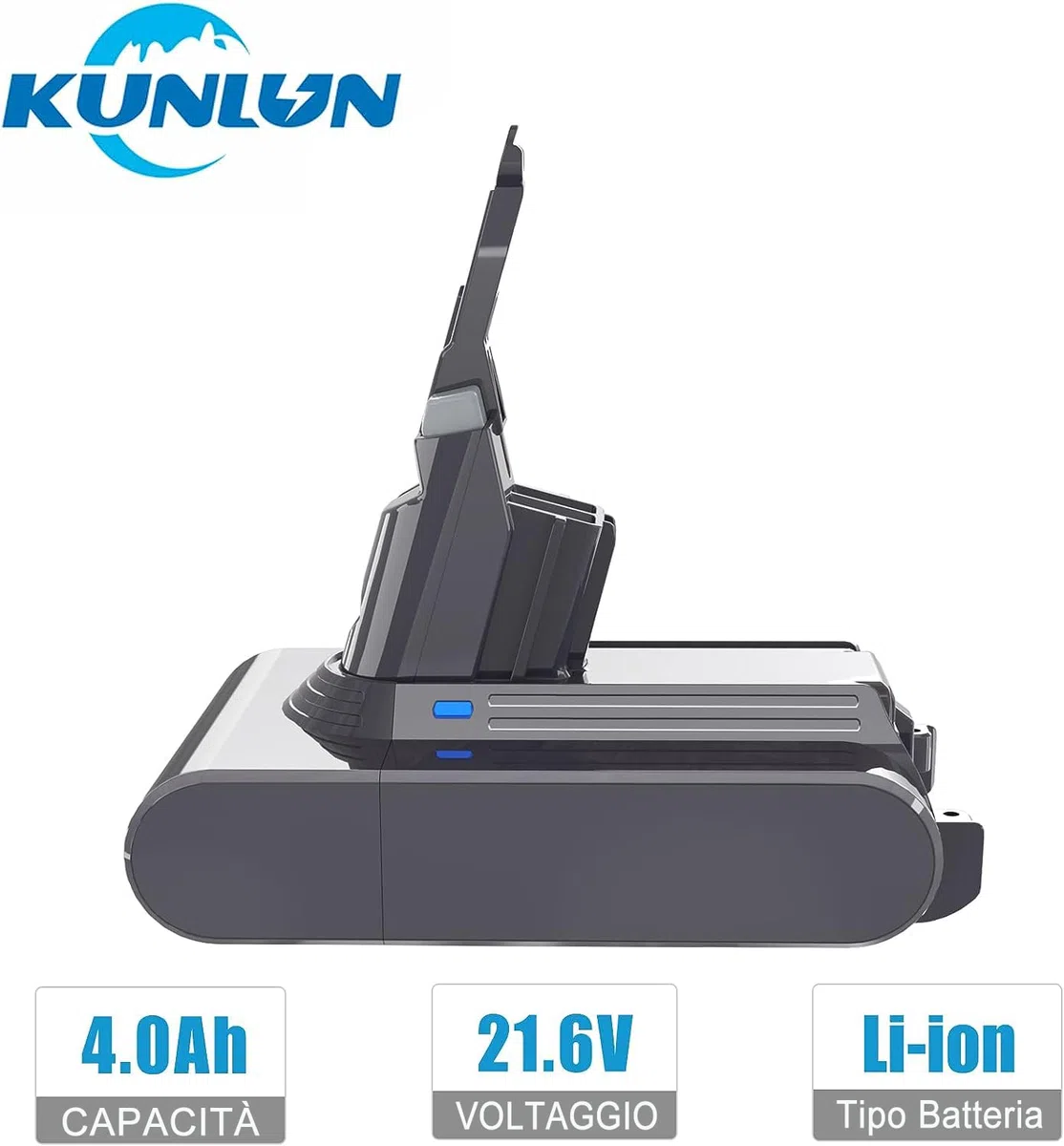 KUNLUN Batteria per Dyson V7 SV11, Batteria di Ricambio 21.6V Compatibile con Dyson V7 Animal Trigger Motorhead Extra Absolute Fluffy Mattress Aspirapolvere Senza Fili