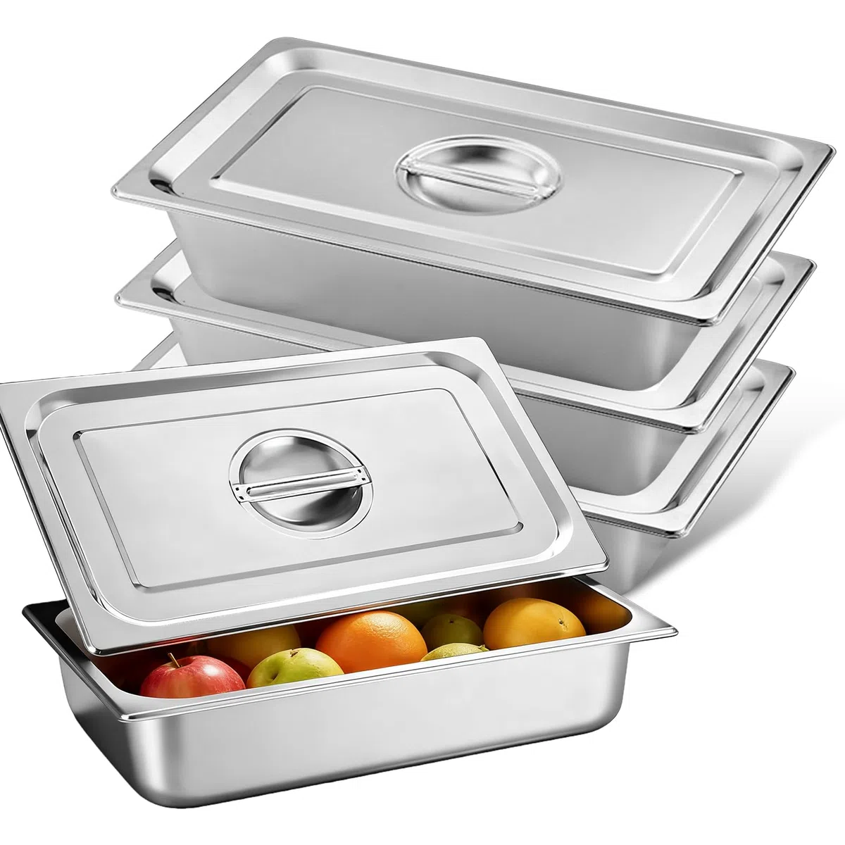 Tegliez Da Fornoz In Acciaio,3 Pezzi 32.5 * 17.5 * 6.5cm Tegliaz Forno Rettangolare Con Coperchio,Teglia Da Forno In Acciaio Inox,Teglia In Acciaio Inossidabile Per Cibo,Cotoletta,Pesce,Piatti,Torte