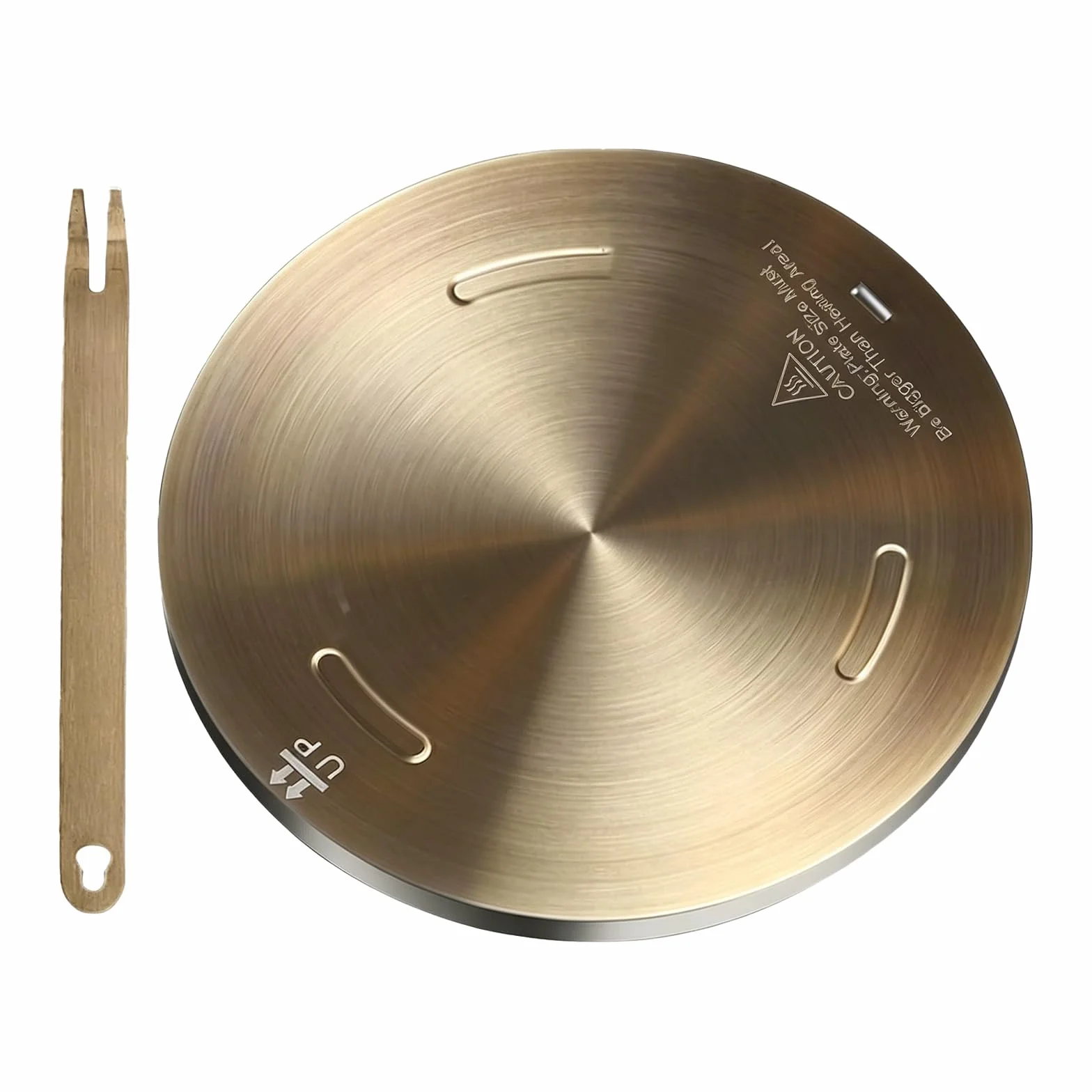 Grouarty Piastra di distribuzione del calore 24 cm, in acciaio inox, adattatore a induzione, piastra per cottura a gas elettrico, piano cottura a induzione, piastra convertitore con manico