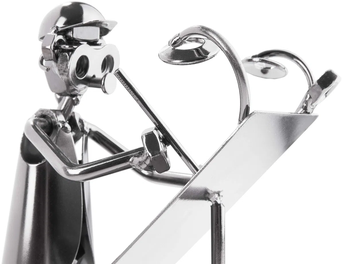 BRUBAKER Vite Uomo Architetto - Figura in Ferro Fatta a Mano Uomo in Metallo Progettista di Edifici - Figura in Metallo Idea Regalo per Architetti e Progettisti di Edifici