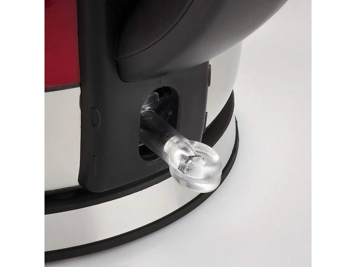 Girmi BL32 Bollitore Cordless Inox, 1.2 Lt, 1630 W, Resistenza nascosta, Bse di rotazione a 360°, Corpo in metallo, Rosso